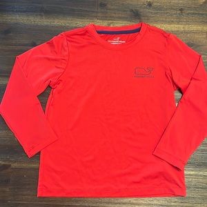 Boys vineyard vines red performance rash guard